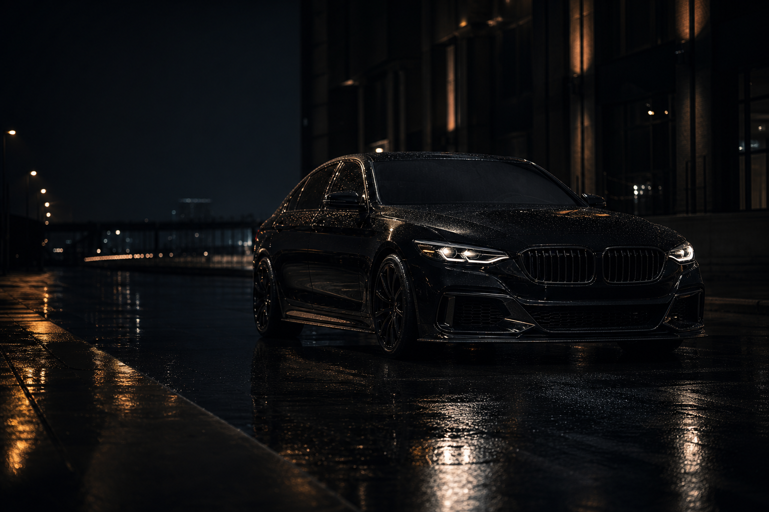 Dark luxury vehicle at night — Maryland online tag and title